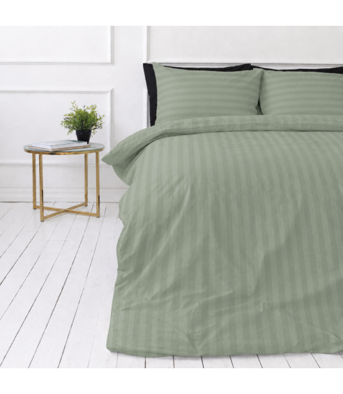 Pościel satyna bawełniana PREMIUM „Pistachio Stripe Sateen“. Pościel Satynowa