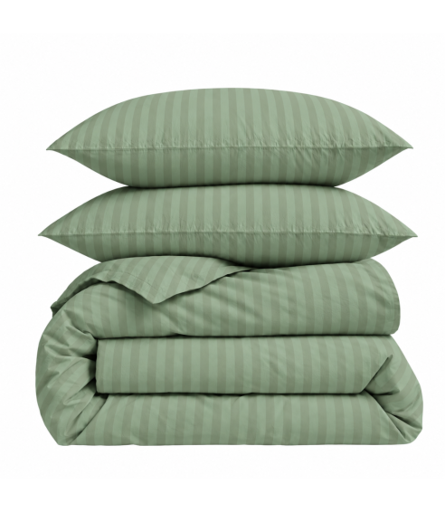 Pościel satyna bawełniana PREMIUM „Pistachio Stripe Sateen“. Pościel Satynowa