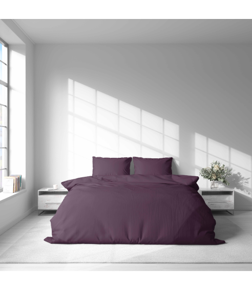 Pościel satyna bawełniana PREMIUM "Plum glow“. Pościel Satynowa Premium