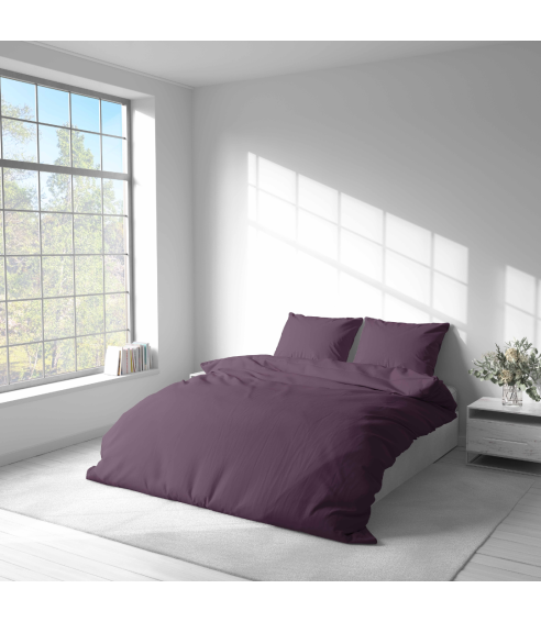 Pościel satyna bawełniana PREMIUM "Plum glow“. Pościel Satynowa Premium