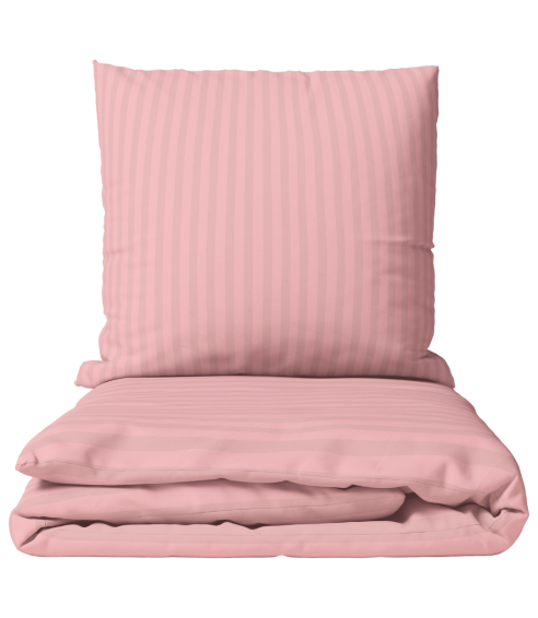 Pościel satyna bawełniana PREMIUM „Seashell Pink Stripe Sateen“. Pościel Satynowa