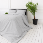 Pościel satyna bawełniana PREMIUM „Silvara“. Pościel 150x200, 140x200 cm, 150x200 cm, 160x200 cm, 180x200 cm, 200x200 cm, 200x220 cm, 220x240 cm. Elegancki szary jednolity design pościeli