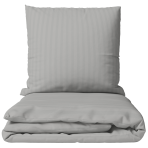 Pościel satyna bawełniana PREMIUM „Silver Stripe Sateen“. Pościel 150x200, 140x200 cm, 150x200 cm, 160x200 cm, 180x200 cm, 200x200 cm, 200x220 cm, 220x240 cm. Szary komplet pościeli z subtelnym wzorem w paski