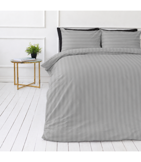 Pościel satyna bawełniana PREMIUM „Silver Stripe Sateen“. Pościel Satynowa