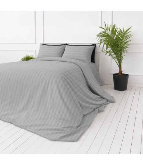Pościel satyna bawełniana PREMIUM „Silver Stripe Sateen“. Pościel Satynowa