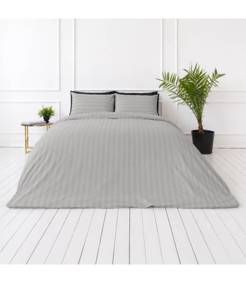 Pościel satyna bawełniana PREMIUM „Silver Stripe Sateen“. Pościel Satynowa