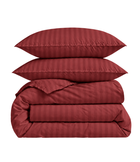 Pościel satyna bawełniana PREMIUM „Sun-dried Tomato Stripe Sateen“. Pościel Satynowa
