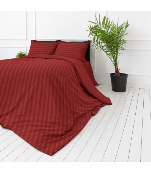 Pościel satyna bawełniana PREMIUM „Sun-dried Tomato Stripe Sateen“. Pościel Satynowa