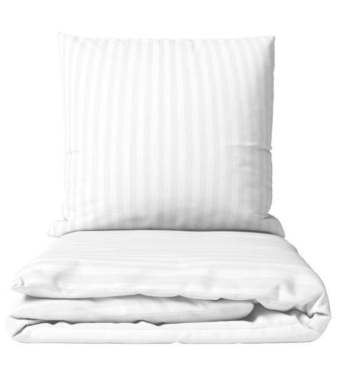 Pościel satyna bawełniana PREMIUM „White Stripe Sateen“. Pościel Satynowa