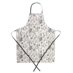 Fartuch „Ralph apron“. Fartuchy. Jasny fartuch z szarozielonym botanicznym wzorem roślinnym Fartuch „Ralph apron“. Fartuchy. Jasny fartuch z szarozielonym botanicznym wzorem roślinnym