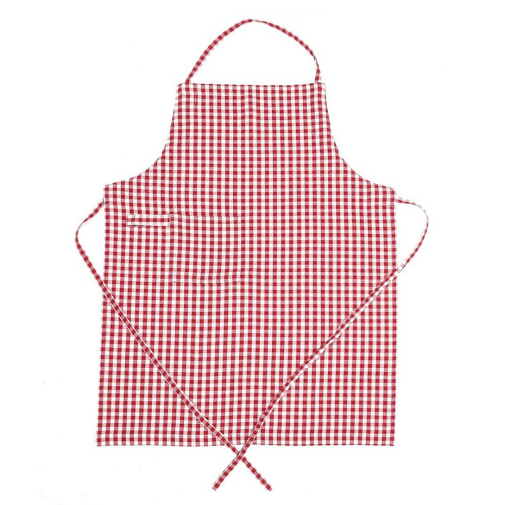Fartuch „Ulla apron“. Fartuchy. Czerwono-biały fartuch w klasyczną drobną kratkę Fartuch „Ulla apron“. Fartuchy. Czerwono-biały fartuch w klasyczną drobną kratkę