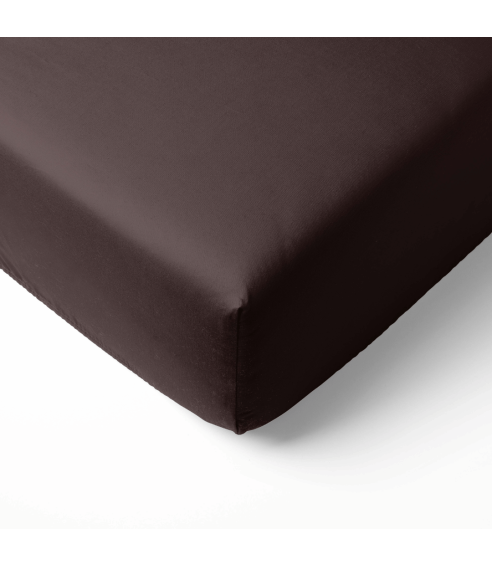 Prześcieradło Satynowe z gumką „Brown Sateen“. Prześcieradło z gumką 90x200