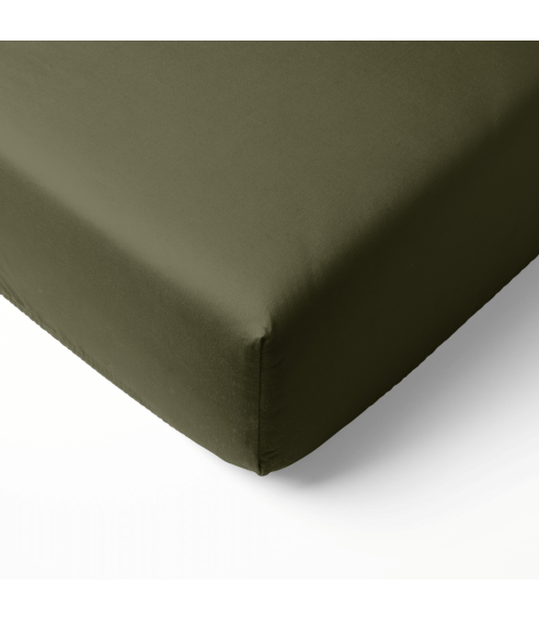 Prześcieradło Satynowe z gumką „Moss Green Sateen“. Prześcieradło z gumką 90x200