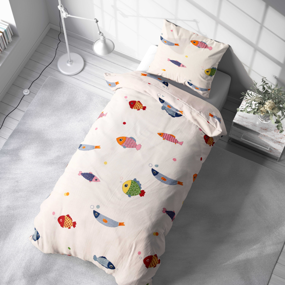 Satynowa poszewka na poduszkę "Fish wish" Satynowa poszewka na poduszkę "Fish wish"