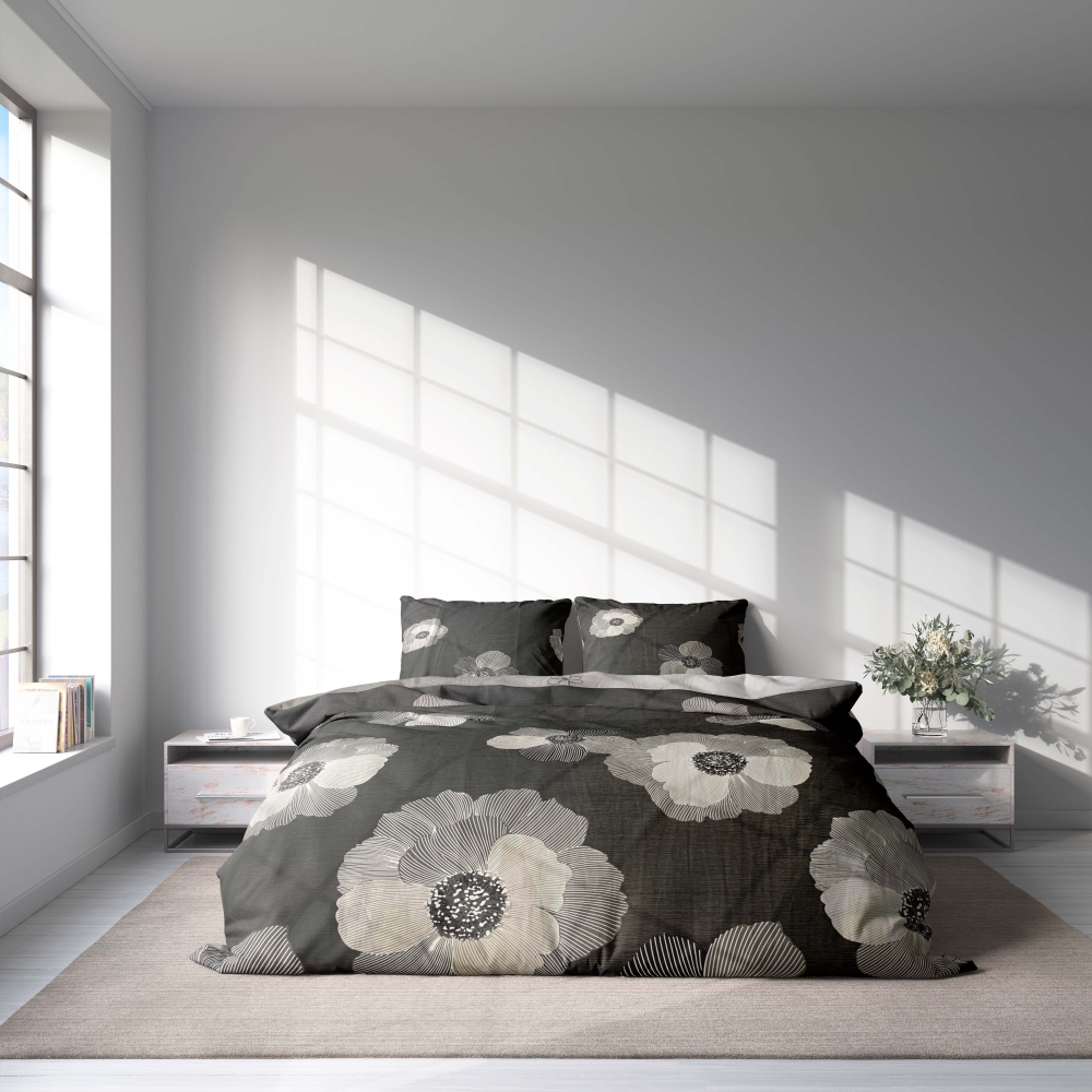 Pościel satyna bawełniana „Poppiescape“. Pościel Satynowa Premium, 140x200 cm, 200x200 cm, 200x220 cm