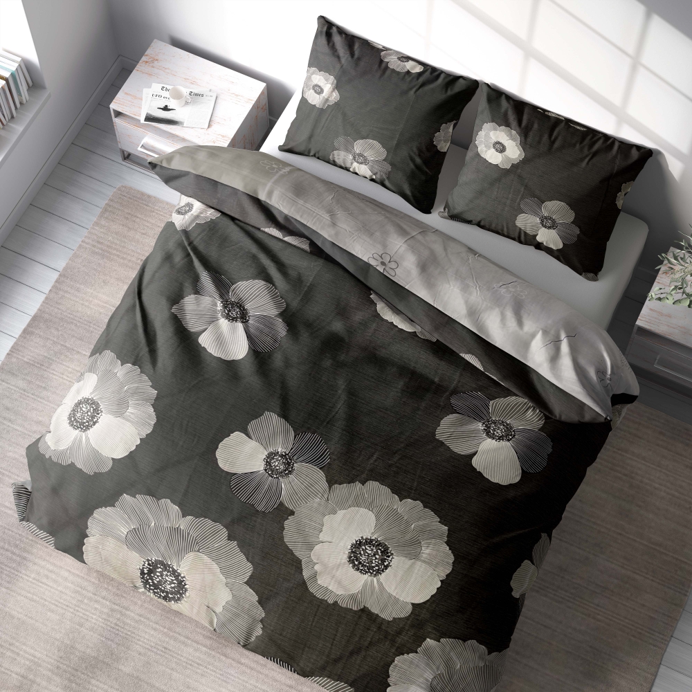 Pościel satyna bawełniana „Poppiescape“. Pościel Satynowa Premium, 140x200 cm, 200x200 cm, 200x220 cm