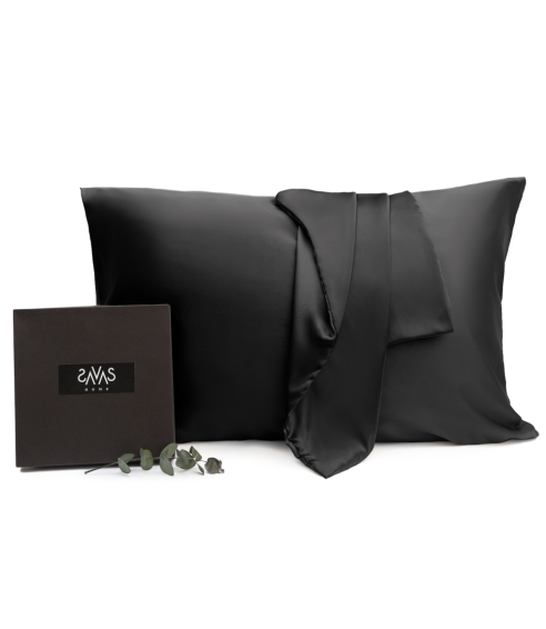 Jedwabna poszewka na poduszkę „Obsidian Silk“. Jedwabna poszewka na poduszkę