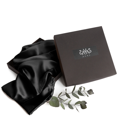 Jedwabna poszewka na poduszkę „Obsidian Silk“. Jedwabna poszewka na poduszkę