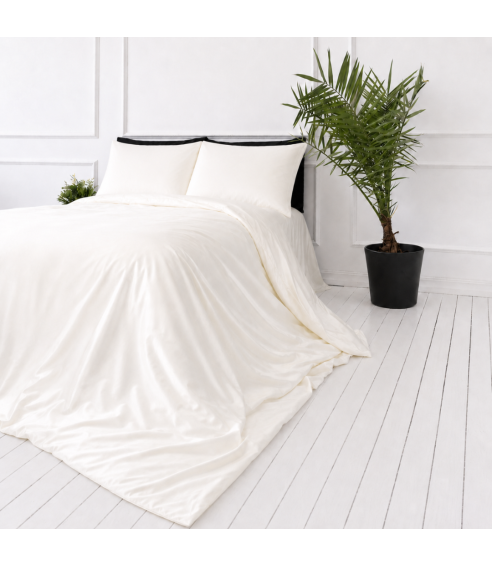 Komplet pościeli jedwabnej "Pearl White Silk". Pościel 200x220