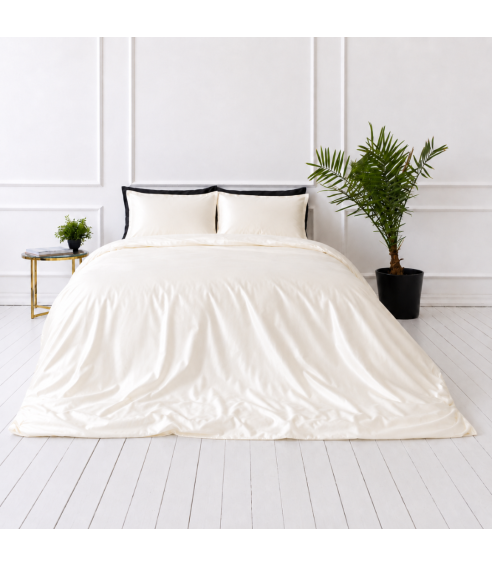 Komplet pościeli jedwabnej "Pearl White Silk". Pościel 200x220