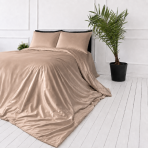 Komplet pościeli jedwabnej "Saddle Silk". Komplety pościeli, 200x200 cm, 200x220 cm. Komplet pościeli w delikatnym piaskowym kolorze z satynowym połyskiem