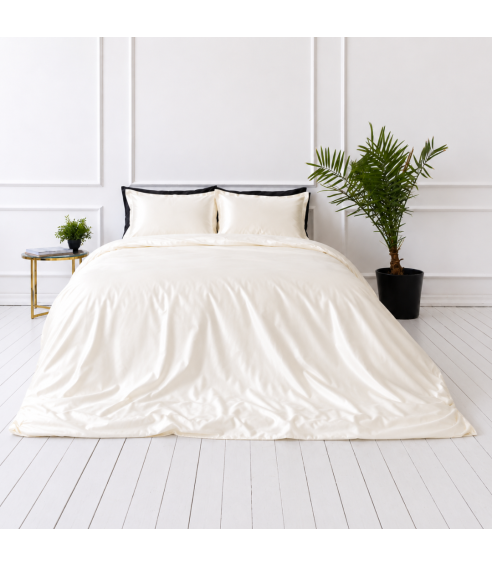 Komplet pościeli jedwabnej "Pearl White Silk". Pościel 200x220