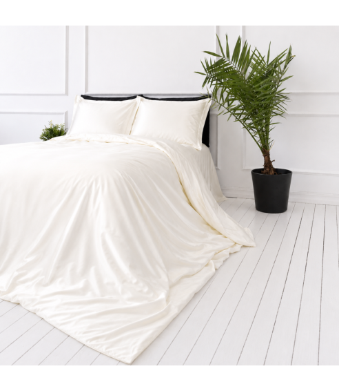 Komplet pościeli jedwabnej "Pearl White Silk". Pościel 200x220