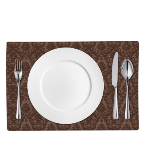 Podkładki na stół „Brown baroque placemat“ 1 szt.. Lniane obrusy