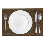 Podkładki na stół „Green baroque placemat“ 1 szt.. Lniane obrusy, 30x45 cm. Zielona podkładka na stół z eleganckim wzorem żakardowym, która doda uroku i przytulności twojemu stołowi.