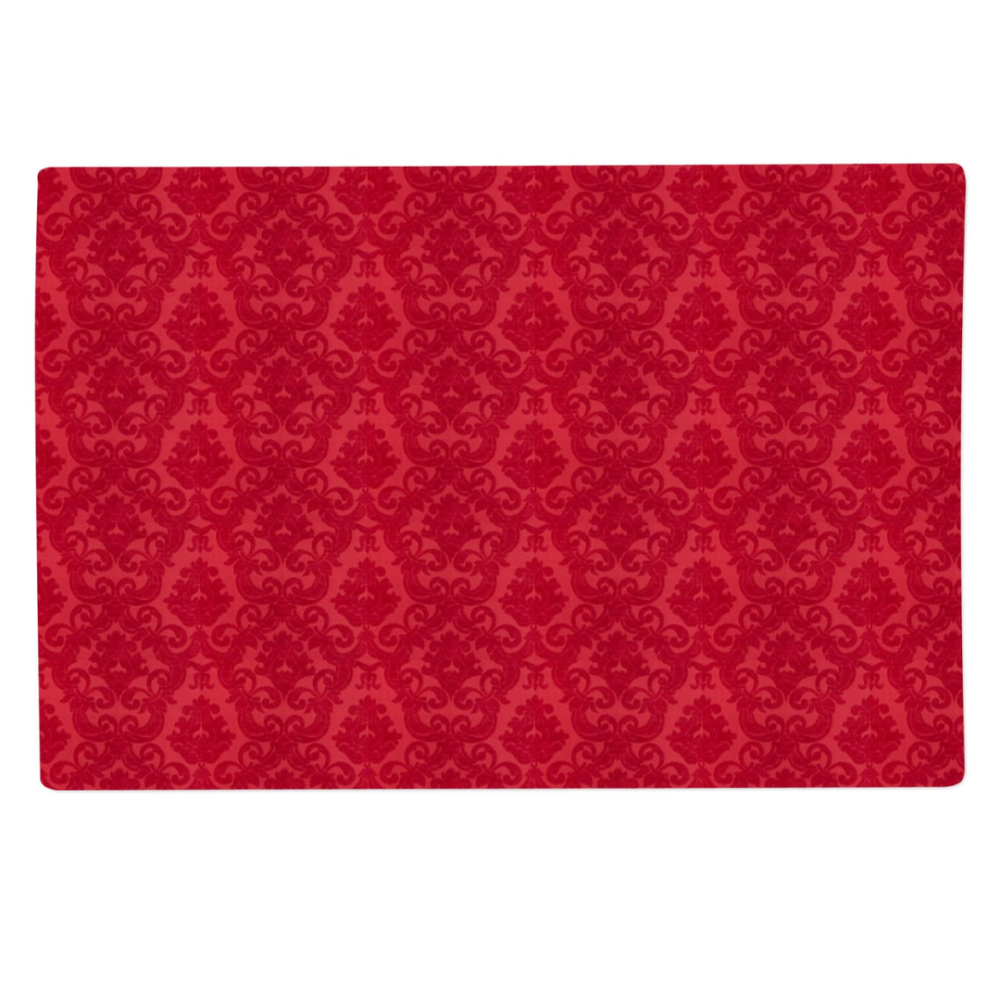 Podkładki na stół „Red baroque placemat“ 1 szt.. Lniane obrusy, 30x45 cm. Intensywnie czerwony podkładka na stół z subtelnym wzorem, tworzący ciepłą i przytulną atmosferę.