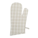 Rękawica kuchenna „Sand Lattice glove“. Rękawice kuchenne. Jasnobeżowa kuchenne rękawica w kratkę z białymi liniami.