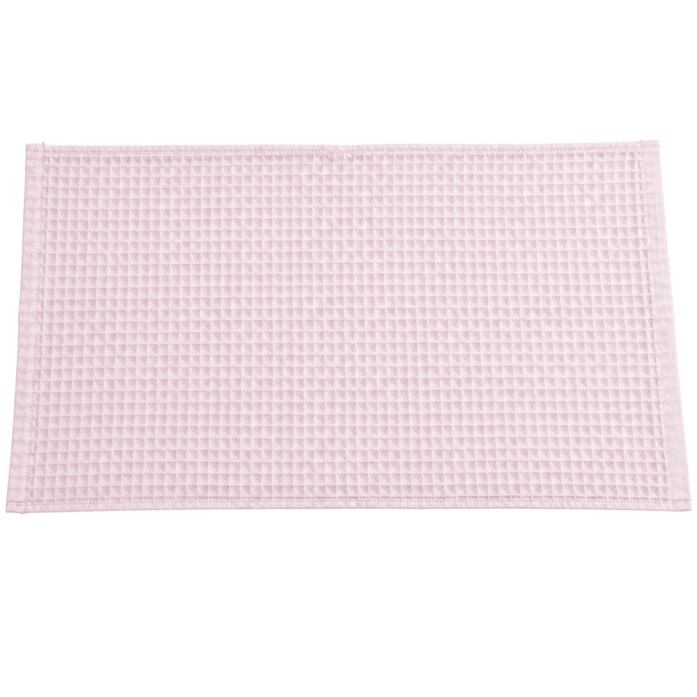 Ściereczki kuchenne „Blush pink Waffle“. Dekoracje wnętrz, 35x60 cm. Jednobarwny jasnoróżowy ręczniczek kuchenny o fakturze drobnych kwadratów i obszytych brzegach.