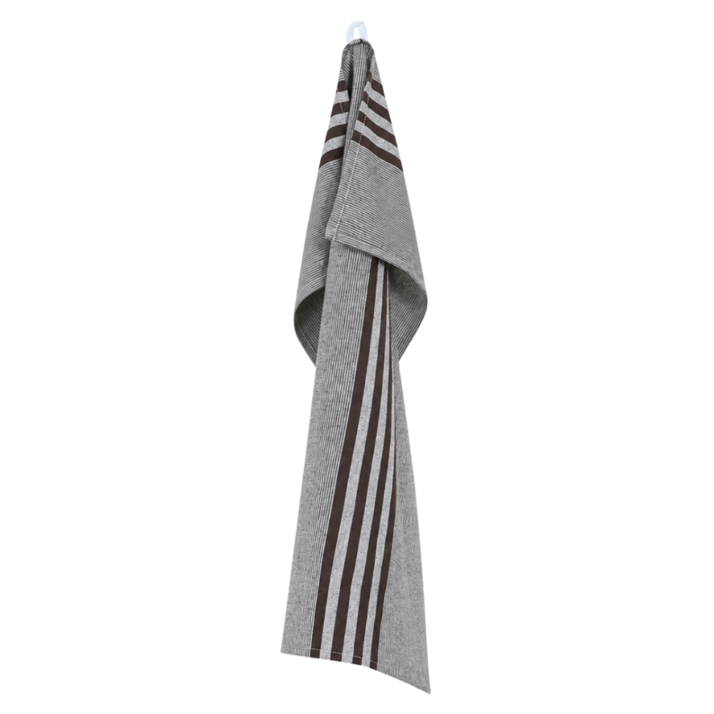 Ściereczki kuchenne „Urban Kitchen Towel“. Ręczniki kuchenne. Jasnoszara ściereczka kuchenna z ciemnobrązowymi paskami Ściereczki kuchenne „Urban Kitchen Towel“. Ręczniki kuchenne. Jasnoszara ściereczka kuchenna z ciemnobrązowymi paskami