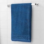Ręcznik łazienkowy „Bamboo Blue“. Ręczniki, 70x140 cm. Ciemnoniebieski ręcznik wykonany z mieszanki bambusa i bawełny, idealny do spa.
