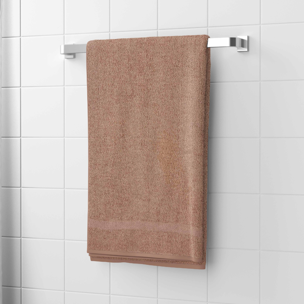 Ręcznik łazienkowy „Brown Economic Towel“. Ręczniki, 60x35 cm, 100x45 cm. Ciepły ręcznik w odcieniu kawy w jednolitym brązie