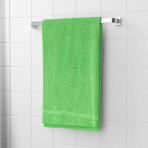 Ręcznik łazienkowy „Green Economic Towel“. Ręczniki, 60x35 cm, 100x45 cm. Intensywnie zielony ręcznik z minimalistyczną lamówką na dole