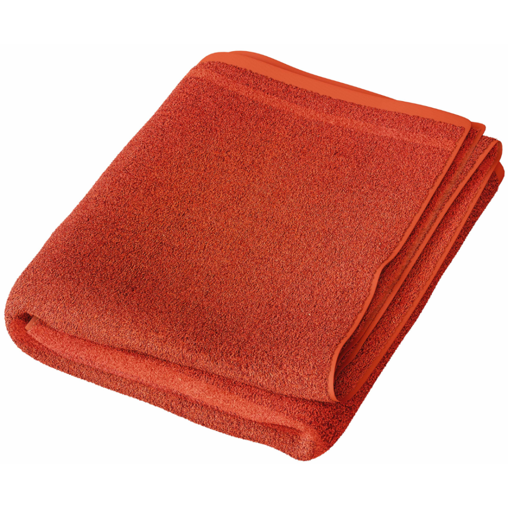 Ręcznik łazienkowy „Orange Economic Towel“. Ręczniki, 60x35 cm, 100x45 cm. Pomarańczowy ręcznik z subtelną ornamentową lamówką na dole.