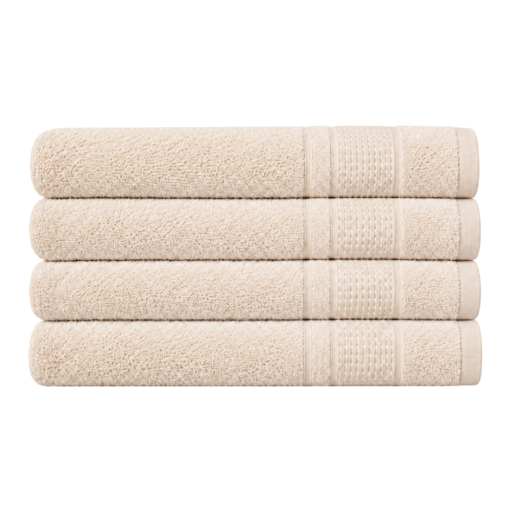 Ręcznik łazienkowy „Royal Cream towel“, 70x140 cm. Kremowy ręcznik z ozdobnym tkanym pasem. Ręcznik łazienkowy „Royal Cream towel“, 70x140 cm. Kremowy ręcznik z ozdobnym tkanym pasem.
