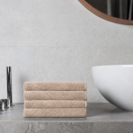 Ręcznik łazienkowy „Toffee towel“, 50x100 cm, 70x140 cm. Ręcznik w jednolitym beżowym kolorze z subtelną powierzchnią Ręcznik łazienkowy „Toffee towel“, 50x100 cm, 70x140 cm. Ręcznik w jednolitym beżowym kolorze z subtelną powierzchnią