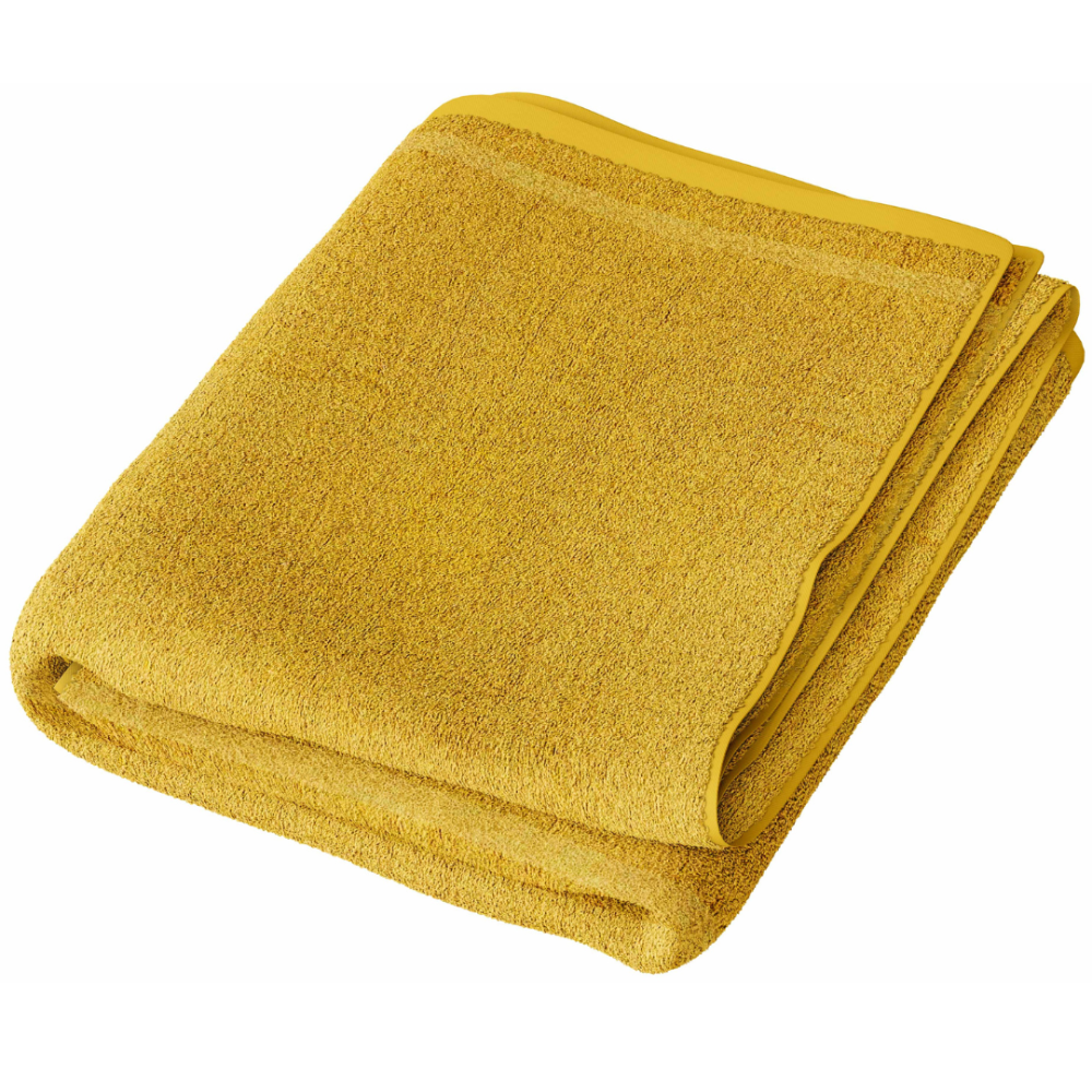 Ręcznik łazienkowy „Yellow Economic Towel“. Ręczniki, 60x35 cm, 100x45 cm. Żółty ręcznik bez wzorów o jednolitym designie